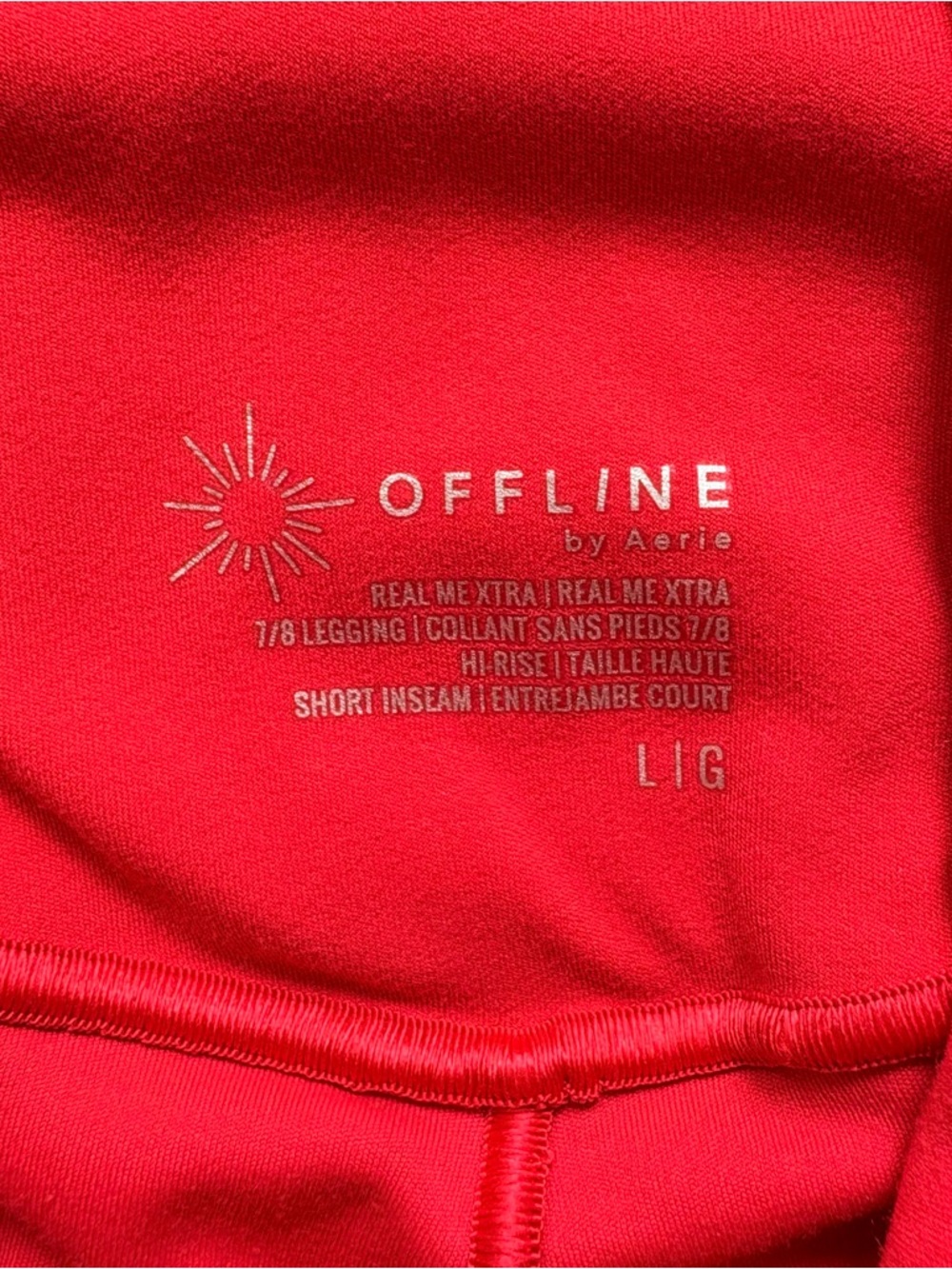 aerie Offline High-Rise 7/8 Leggings in Vibrant Red - NWOT - Picture 2 of 6